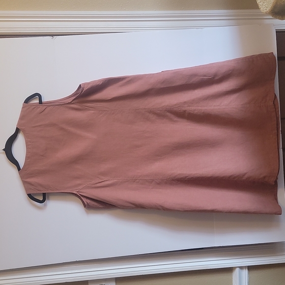 Click by Color Me Cotton Linen brownish  sleeveless dress. V Neck XXL - Picture 6 of 6